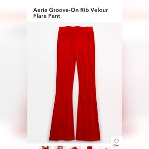 Aerie Groove-on red velour pants